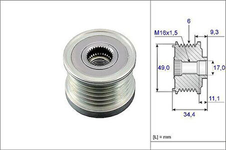 Valeo 588056 Alternatör Rulmanı BMW E81 E87 E30 E46 E90 E91 E92 E60 E61 X1 X2 12317516099