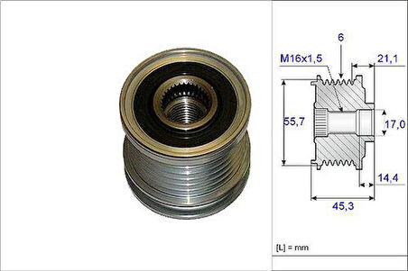 Valeo 588071 Alternatör Kasnağı A4 01-05 A6 02-05 Alt ALZ Bfb 06B903119A