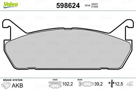 Valeo 598624 Arka Fren Balatası Disk Mazda 323 92-93 449287101000