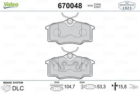 Valeo 670048 Ön Fren Balatası Opel Corsa B 99-02 1605021
