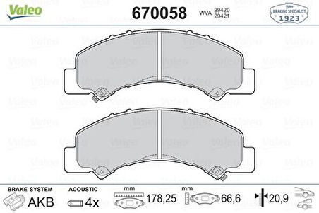 Valeo 670058 Arka Fren Disk Balatası Isuzu N Wide Nnr NLR84 980912710
