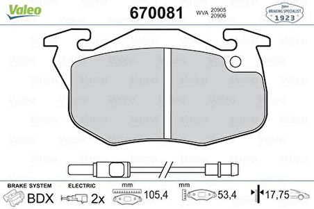 Valeo 670081 Ön Fren Balatası Renault 9 YM Renault 19 Clio III Express Saxo 1.0L.1.1L.1.4L Saxo P106 P306 P404 7701349969