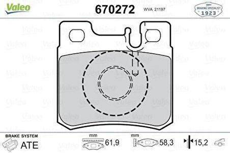 Valeo 670272 Fren Balatası Arka Mercedes W201 W202 W210 W124 R170 14200220