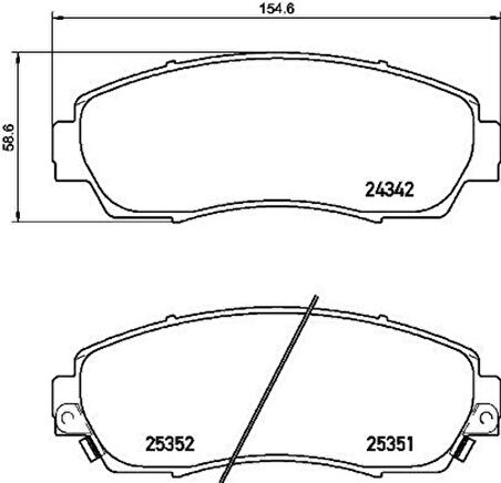 Valeo 670365 Ön Fren Balatası Honda CRV IV 1.6 DTEC-2.2 DTEC 4WD 2012-Cr V Re6 45022T1GG00