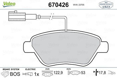 Valeo 670426 Ön Fren Balatası Linea 1.3 Stilo Bravo Siena Palio Albea 1.2 1.4 1.6 1.9D Multijet 10 01- Doblo 0 77366528