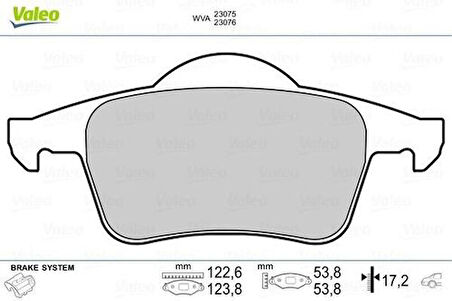 Valeo 670480 Arka Fren Balatası S60 00-10 S70 97-00 S80 98-V70 97-07 XC70 00- 8634925