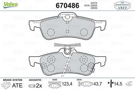 Valeo 670486 Arka Fren Balatası Yaris 1.0VVT I 1.3 VVT I D 4D 01 06-Araç Üretim Yerı Fransa ABS'li Honda Civic 43022TV0E00