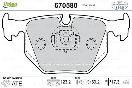 Valeo 670580 Fren Balatası Arka Range Rover 02-09 BMW E53 E83 E45 SFP000120