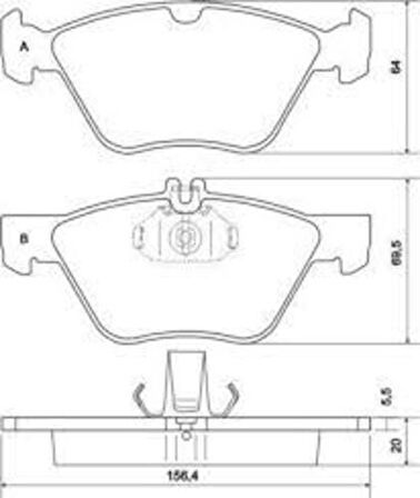 Valeo 670636 Ön Balata Mercedes 95-02 96-03 03-05 00-02 R170 00-04 24204520