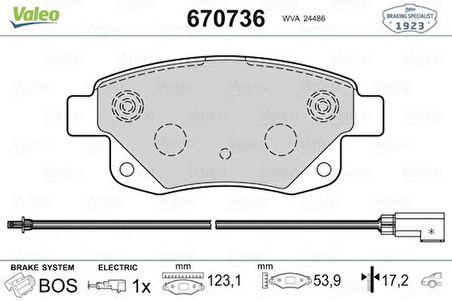 Valeo 670736 Arka Fren Balatası Fıslı Transıt V347 2.2Tdcı 2.3 16V 2.4Tdcı 07 06>