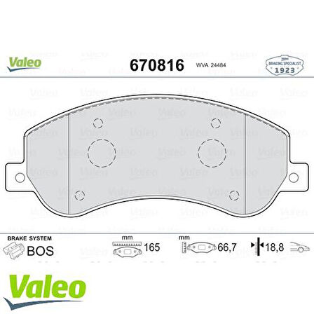 Valeo 670816 Ön Fren Balatası Amarok Transit V347 06 Arka Çeker Fişli 6C112K021AC