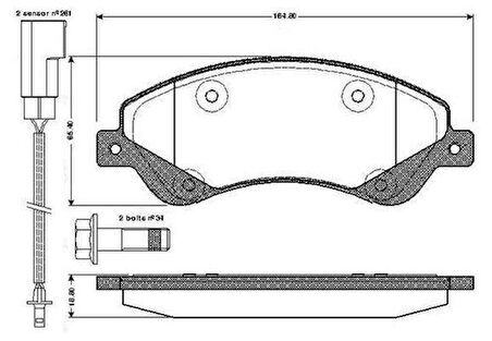 Valeo 670818 Ön Fren Balatası Transit V347 06-14 Önden Çeker Fişli Yay Cıvata 9C112K021BA