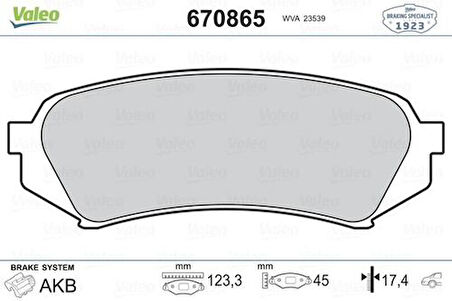 Valeo 670865 Arka Fren Balatası Takım Land Crusıer 100 4.2 TD 4.7I V8 97 446660070