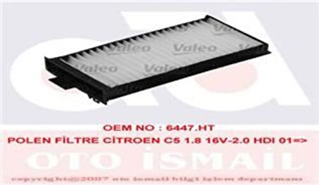 Valeo 698540 Polen Filtresi C5 Em 00-03 6447.HT