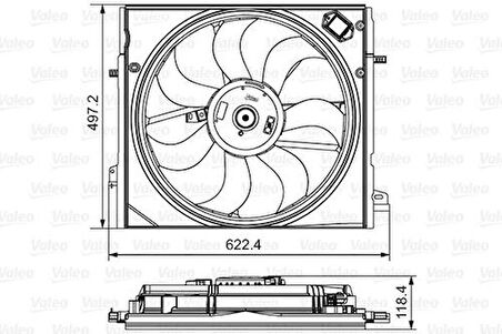 Valeo 698582 Radyatör Fanı Komple Nissan Qashqai 1.2-1.5-1.6 J11 Kasa 2013-XTrail T32 2014- 214814EB0A