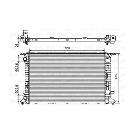 Valeo 701506 Motor Su Radyatörü 2.0TDI Caddy 16-Beetle 12-16 Jetta 15-Passat 13-15 Scirocco 15-Yeti 15- 5K0121251S