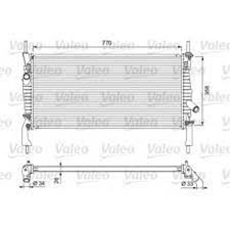 Valeo 701731 Motor Su Radyatörü Transit V347 2.2TDCI 2.4TDCI 3.2TDCI 06-Klimalı Kalın Tip Ölçü 770x418x26 1383317
