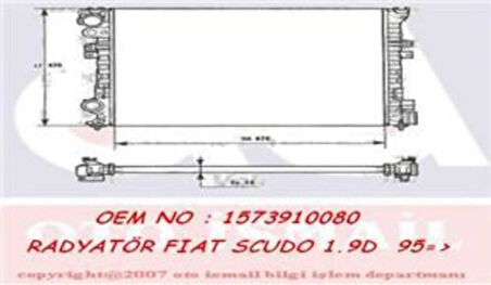Valeo 731166 Motor Su Radyatörü Expert Jumpy P806 Evasion 1.9D XUD9 DW8 Klimasız 1475060080