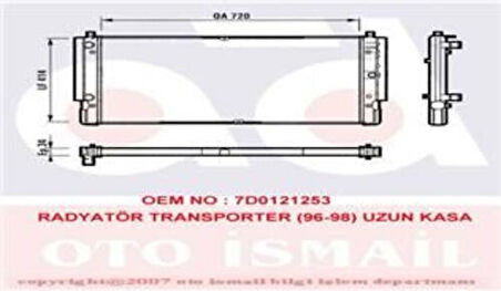 Valeo 731616 Motor Radyatörü Transporter II 2.5TDI 95-03 ABL Aet Aac ACV AJT Aja Apl 7D0121253