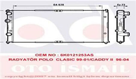 Valeo 732710 Motor Radyatörü Caddy 1.9SDI 1.9TDI 95-03 6K0121253AS
