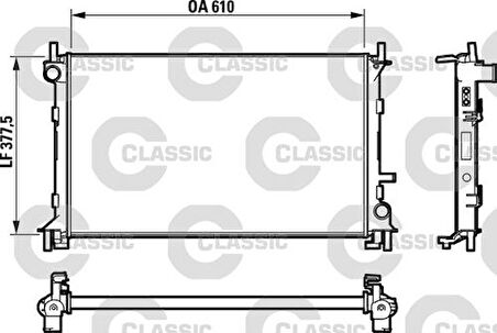 Valeo 732732 Motor Su Radyatörü AC Focus 2.0 98-05 Klimalı Manuel Brazing 600x348x26 1061180