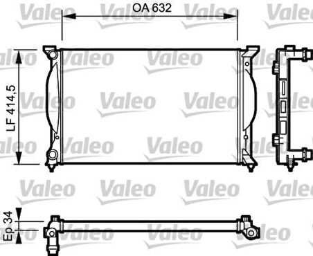 Valeo 732963 Motor Radyatörü 632x415x34 Manuel A4 3.0 Q 00-09 Exeo 09-13 8E0121251A
