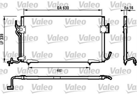 Valeo 817042 Klima Kondenseri Partner 96 Berlingo 96 Xsara 97-00 1.8D-1.9D 630X339X16 6455.Y2