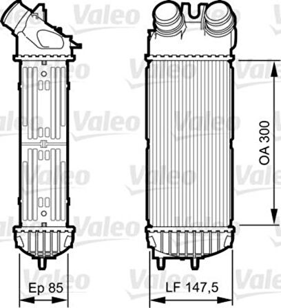 Valeo 817706 Turbo Intercooler Radyatörü Berlingo II Partner II Xsara Picasso DV6 1.6 HDI Ölçü 147.5x300x85 0384.G5