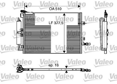 Valeo 818165 Klima Radyatörü Clio III Modus 1.2 1.4 1.6 2.0 05-510x377x16 8200688393