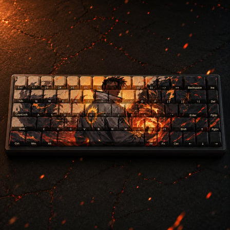 VALORANT Phoenix Temalı 68 Tuşlu PBT Boya Süblimasyonlu Yan Baskılı Cherry Profil Mekanik Klavye Keycaps Seti