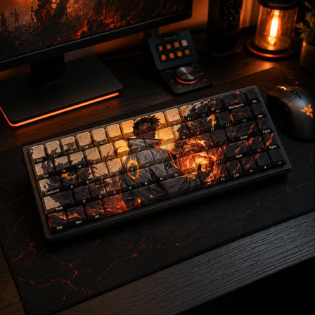 VALORANT Phoenix Temalı 68 Tuşlu PBT Boya Süblimasyonlu Yan Baskılı Cherry Profil Mekanik Klavye Keycaps Seti