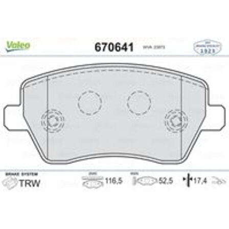 DISK FREN BALATA ON RENAULT CAPTUR (13>)/CLIO III/CLIO GRANDTOUR (08>)/CLIO IV/KANGOO/KANGOO EXPRESS (13>)/LOGAN I/MEGANE IV/MODUS/DACIA DOKKER/DOKKER