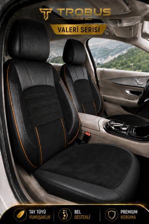 Hyundai Accent Era 2006-2011 Uyumlu Valeria Serisi Siyah Taba Bel Destekli Tay Tüyü Koltuk Kılıfı