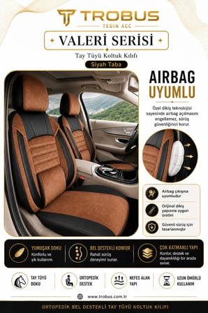 Hyundai ix35 2010-2015 Uyumlu Valeria Serisi Taba Siyah Bel Destekli Tay Tüyü Koltuk Kılıfı