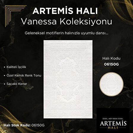Artemis Halı Vanessa 06150G Krem Klasik Motifli Yün Halı