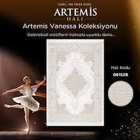 Artemis Halı Vanessa 06152B Krem Bej Klasik Göbekli Yün Halı