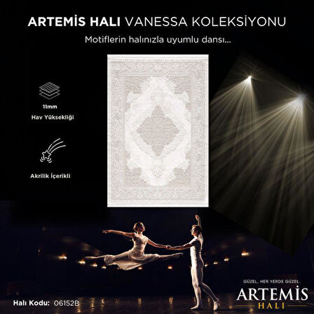 Artemis Halı Vanessa 06152B Krem Bej Klasik Göbekli Yün Halı