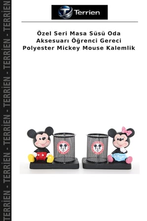 Özel Seri Masa Süsü Oda Aksesuarı Öğrenci Gereci Polyester Mickey Mouse Kalemlik