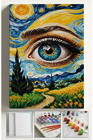 Sayılarla Boyama Seti Numaralı Tuval Fırça Boya 40x50 Cm - VAN GOGH GÖZ
