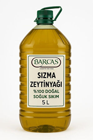 BARCAS 5 KG %100 DOĞAL SOĞUK SIKIM SIZMA ZEYTİNYAĞ
