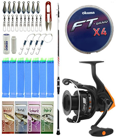 Yek Outdoor Tekne Olta Seti Shimano Kamış Vengeance AX Boat Tele 1,80m 150g 3pc&Okuma JAW-65 3+1BB Olta Makinesi