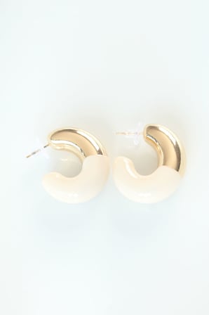 CCB Krem Gold Çift Renk Küpe - TJ-BKP8870
