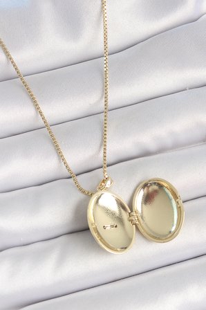 316L Çelik Gold Renk Zincir Zirkon Taşlı Anka Kuşu İşlemeli Açılır Model Kadın Kolye - TJ-BKO10213