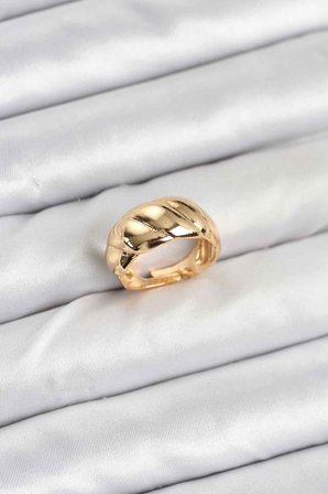 Gold Renk Bombeli Sarmal Yüzük - TJ-BYK3908