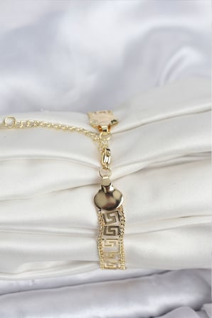 316L Çelik Gold Renk Labirent Model Kadın Bileklik - TJ-BB8158