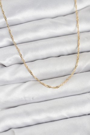 CM 14K Gold Renk Pirinç Ezme Burgu Model Kadın Kolye - TJ-BKO10916