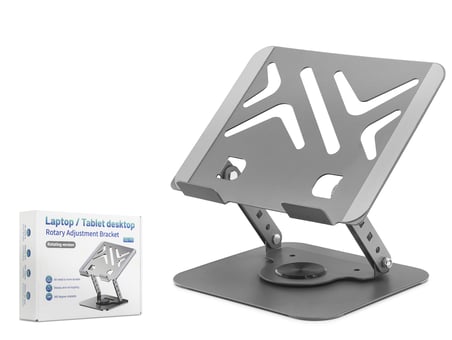 Karbon Çelik 360 Derece Dönebilen Laptop Ve Tablet Standi - Gri HDX8017