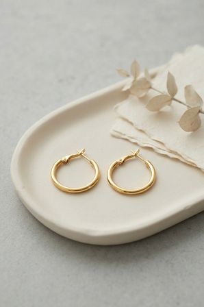 316L Çelik Gold Renk 22 mm Halka Küpe TJ-BKP12005