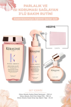 Gloss Absolu Elektriklenme Karşıtı Saç Bakım Seti - Bain & Spray & Oil