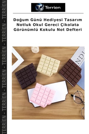 Doğum Günü Hediyesi Tasarım Notluk Okul Gereci Çikolata Görünümlü Kokulu Not Defteri